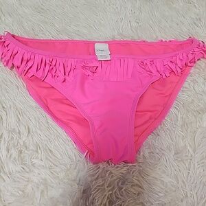 Candies Swim Suit Hot Pink Fringe Bikini Bottom Bathing Suit Outdoor Travel
